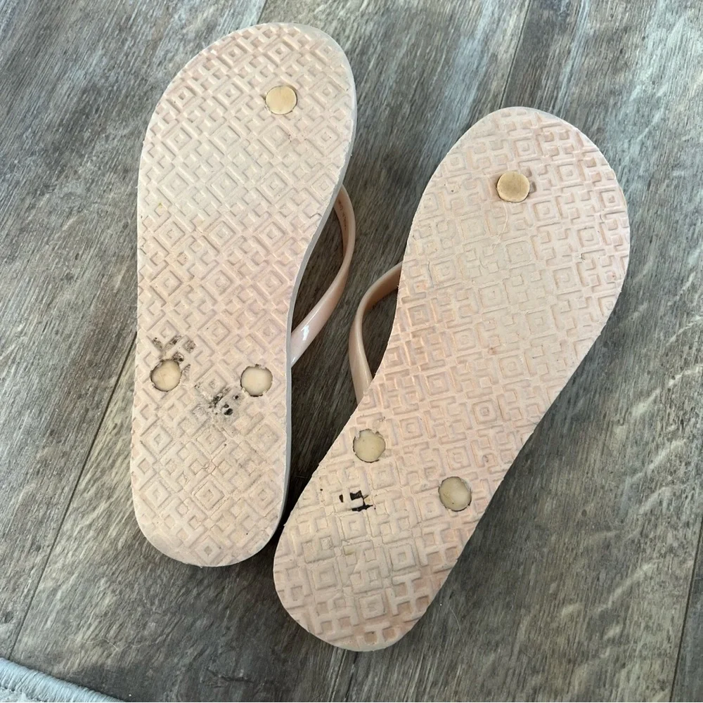 Tory Burch Pale Pink Logo Flip Flop Sandals